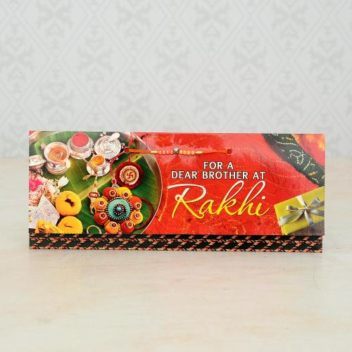 Glitzy Red Rakhi Greetings Card