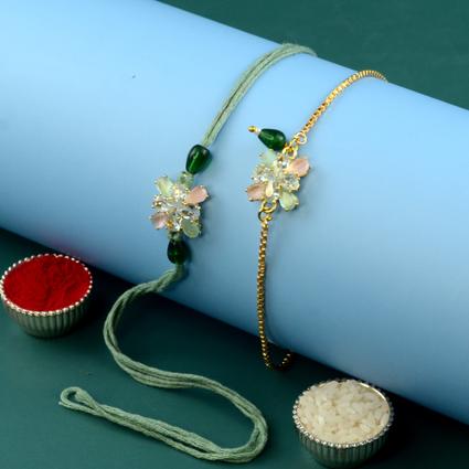 Green Pink Quartz Rakhi Lumba 